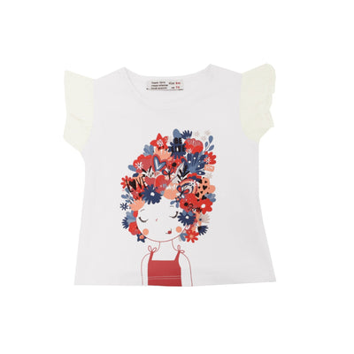 Printed sleeveless T-Shirt with a Round neck