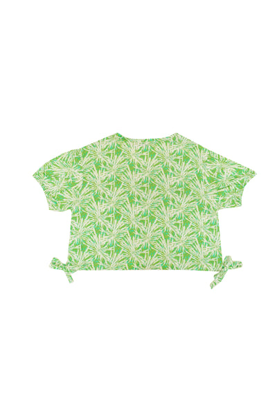 Full Printed Short Sleeve Crop Shirt