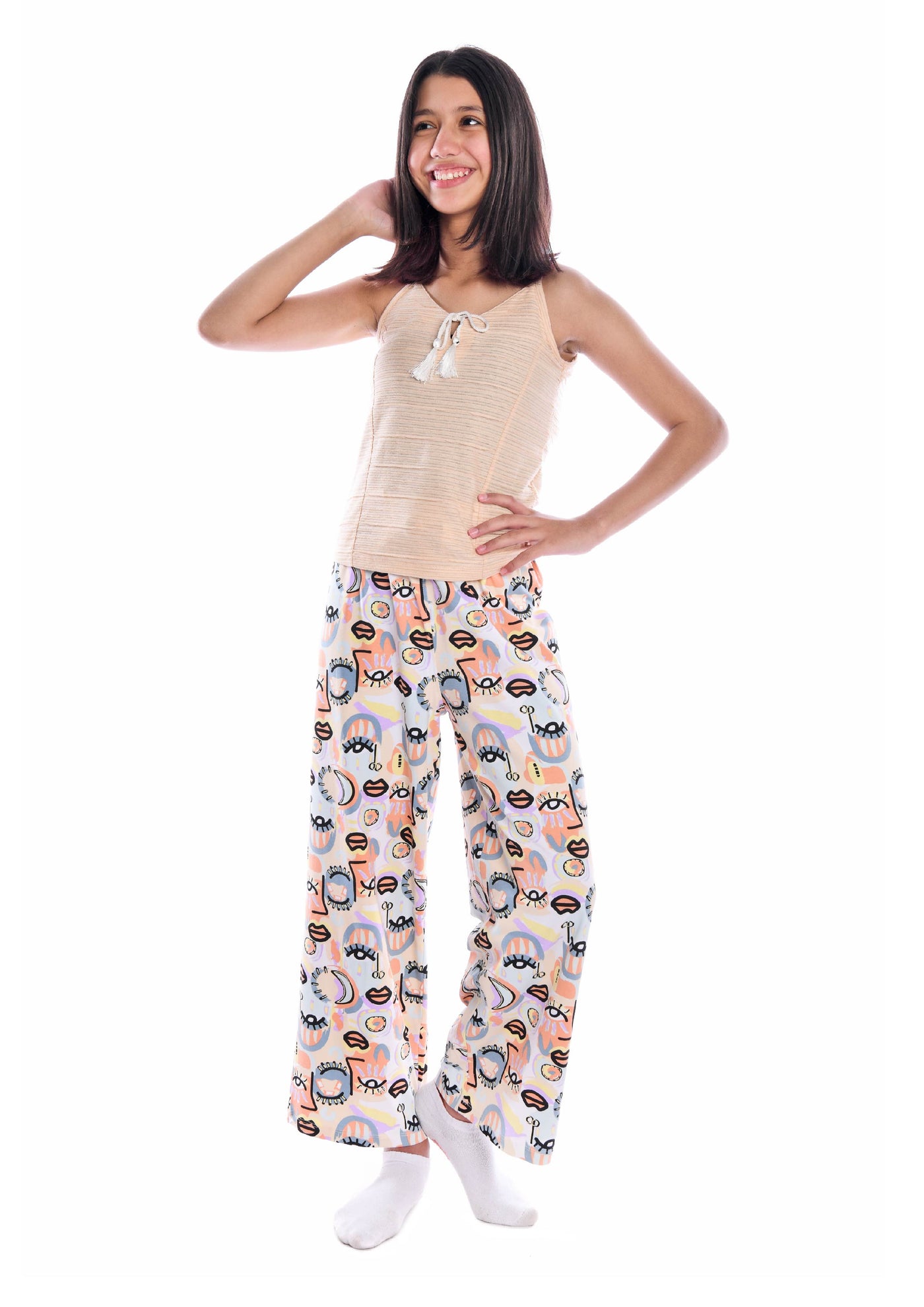 Printed Sleeveless pajama Set 2 Pieces